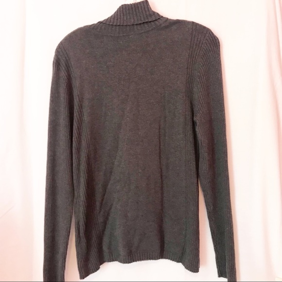 Leo & Nicole Grey Turtleneck Sweater - Picture 2 of 2